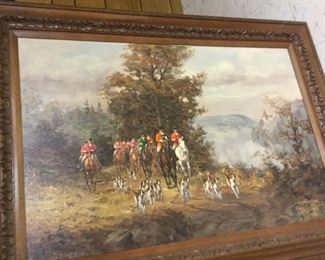 Hunt Scene oil by Herbert  Isenberg