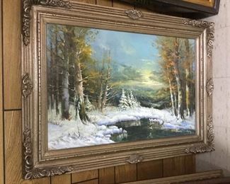 Winter Scene oil by Banter-Wolburg