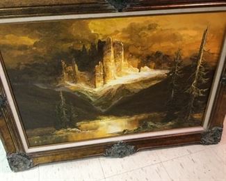 Gold Mountain lake oil by Heinz Ludwig Munnich