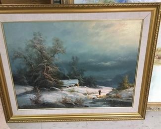 Winter's Night oil by Heinz Ludwig Munnich
