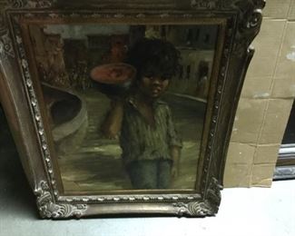 Mexican Boy at Market Oil by Ferenci