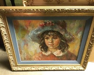 Girl in Hat Oil by Lisette De Wine