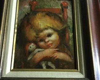 Girl With Doll Oil by Kirsch