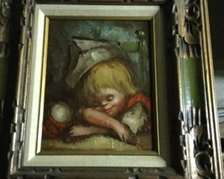 Boy in Hat Girl Oil by Kirsch