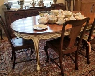 French Provencial dining room table with extra leaves ( table only, chairs will be sold separately)