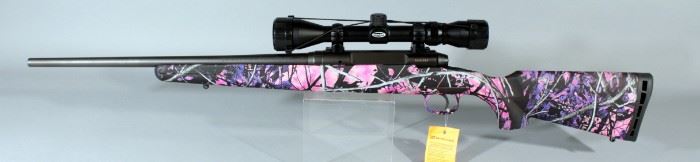 Savage Arms Model Axis 30-30 WIN Bolt Action Rifle SN# K848904, With Weaver Scope and Pink Camo Stock
