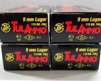 TulAmmo 9mm Luger 115gr FMJ Approx 200 Rounds
