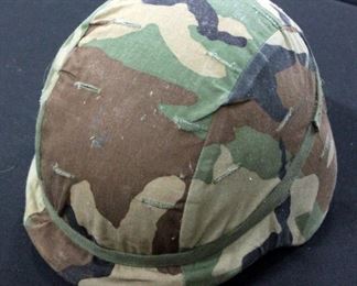 Army Helmet Marked M-2 With Camo Cover And Extra Camo Covers
