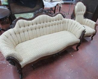 Victorian sofa and matching chair