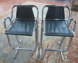 Pair of Mid Century Modern Chrome Bar Stools