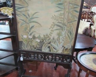Oriental fireplace screen