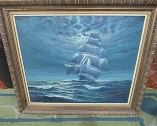 Henry Plawin Clipper ship painting Oil on canvas