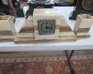 Marble Deco clock set