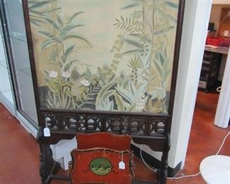 Oriental fireplace screen