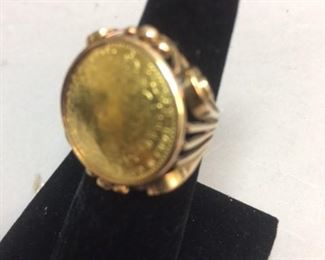 Austrian Gold 1 Ducat 14kt  Gold Ring