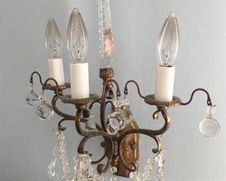 A Pair of Sconces, with Delicate Crystals