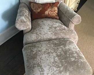 Crushed Velvet Chair and Ottoman, New!! Mint...