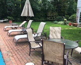 Outdoor Chaises and Conversation Seating Set