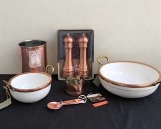 Brand New Copperrimmed Object d Arts Bowls Various Copper Kitchen Appliances
