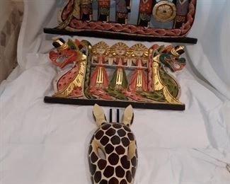 Carved wooden wall decor