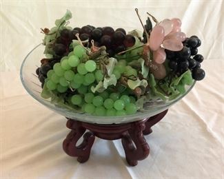 Faux Glass Plastic Fruit Bowl