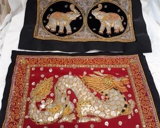 Three dimensional hanging fabric art