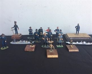 Vintage Miniature Metal War Statues Figurines