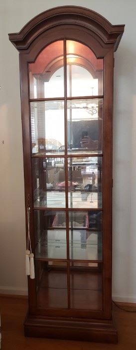 Wood and glass curio cabinet