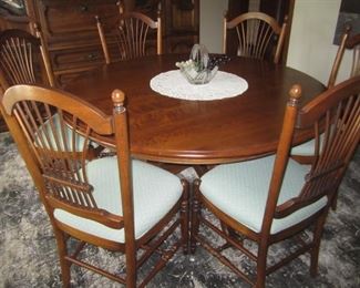 TABLE AND 6 CHAIRS  BY ETHAN ALLEN