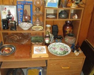 Glassware and computer desk