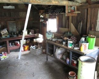 Contents of one of the barns, miscellaneous items, tools, dig through and find a treasure