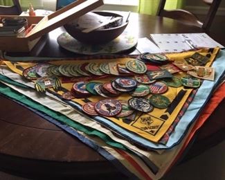 scouting neckerchiefs and badga (Large Assortment"