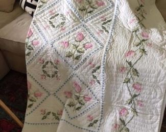 embroidered summer weight quilt $40.00