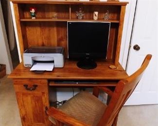 Desk, Chair, Computer and Printer