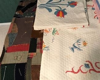 Large collection of vintage and antique quilts (more photos below).