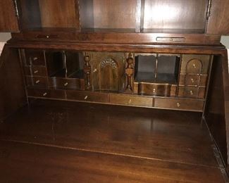 Close up of interior of John Townsend secretary.
