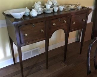 Williamson Reproductions sideboard. The original of this piece is in Christiana Campbell's Tavern in Williamsburg, VA. American, late 18th or early 19th century, Hepplewhite.
