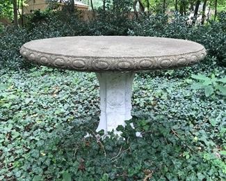 Large concrete table.