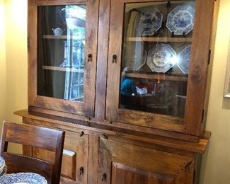Prairie Style Rustic Cupboard and Matching Dining Table with 6 chairs