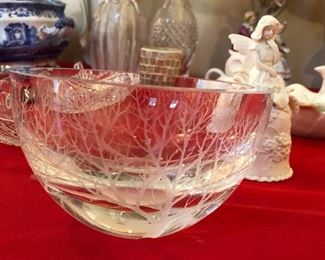 Signed crystal glass bowl