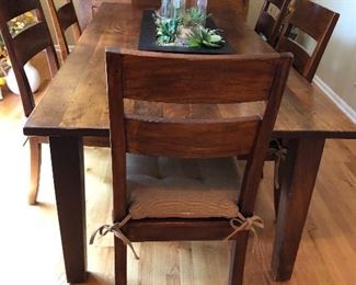 Prairie Style Rustic Cupboard and Matching Dining Table with 6 chairs