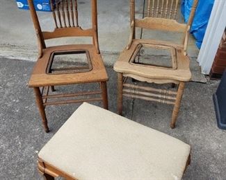 pressed back chairs/vanity bench