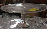 sterling base crystal cake plate