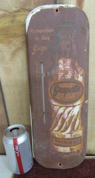 Metal Grapette Soda Thermometer