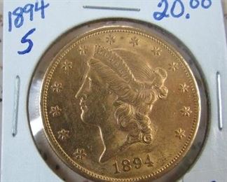 1894-S Gold $20.00 Liberty Head Coin
