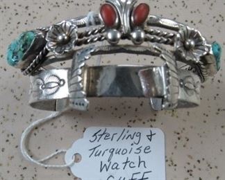 Sterling & Turquoise Watch Cuff