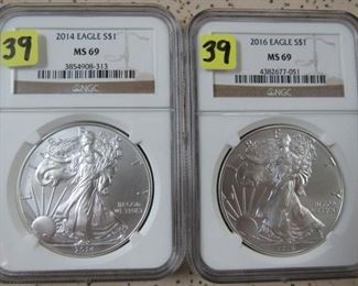 NGC Graded Silver Eagles