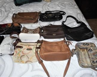 Lot of 11 purses & gloves - Etienne Aigner, Prada, Eddie Bauer     
     https://ctbids.com/#!/description/share/209077