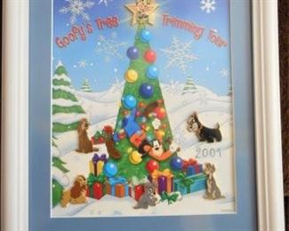 Disney's "Goofy's Tree Trimming Tour" framed & matted w/pins    https://ctbids.com/#!/description/share/209124