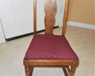 Vintage small rocking chair w/fabric seat. https://ctbids.com/#!/description/share/209134